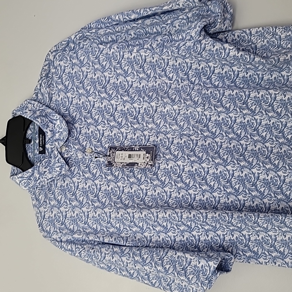 Cremieux Collection Blue  Print Mustique  Short Sleeve Shirt